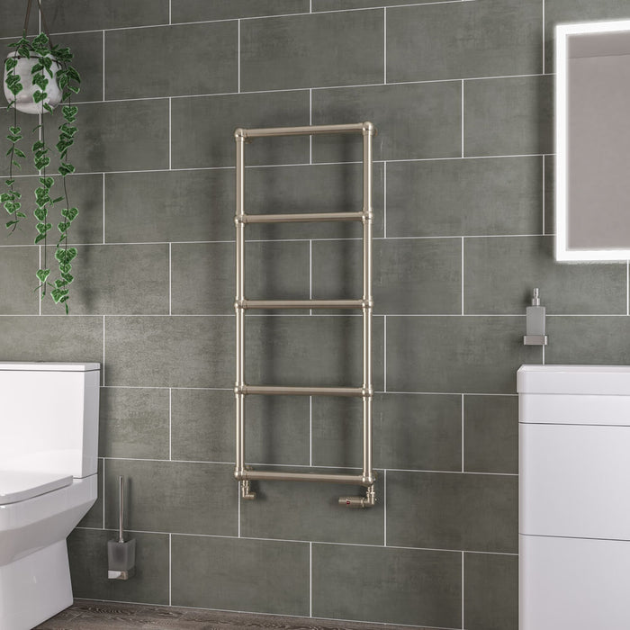 Eastbrook Stour Brushed Brass Traditional Heated Towel Rail