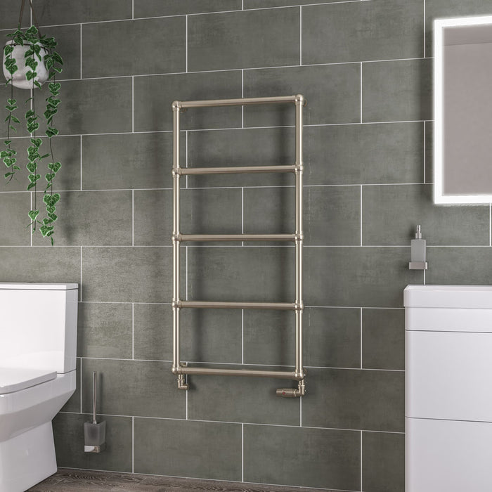 Eastbrook Stour Brushed Brass Traditional Heated Towel Rail