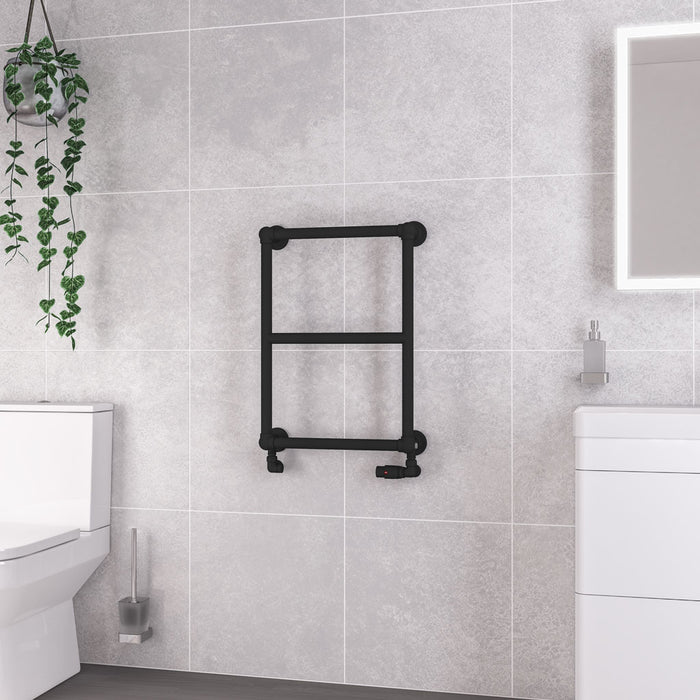 Eastbrook Stour Matt Black Traditional Heated Towel Rail