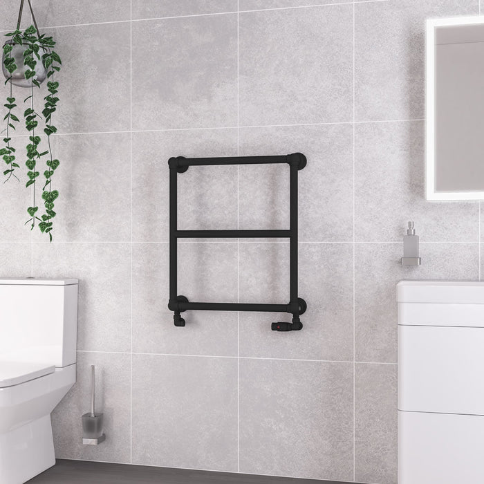 Eastbrook Stour Matt Black Traditional Heated Towel Rail