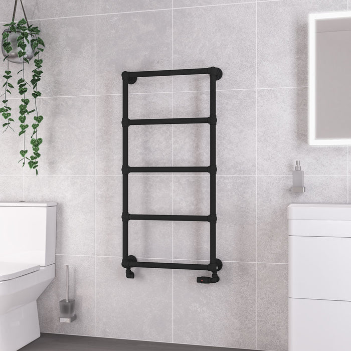 Eastbrook Stour Matt Black Traditional Heated Towel Rail