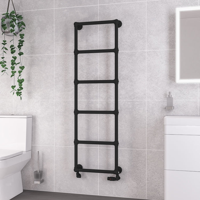 Eastbrook Stour Matt Black Traditional Heated Towel Rail