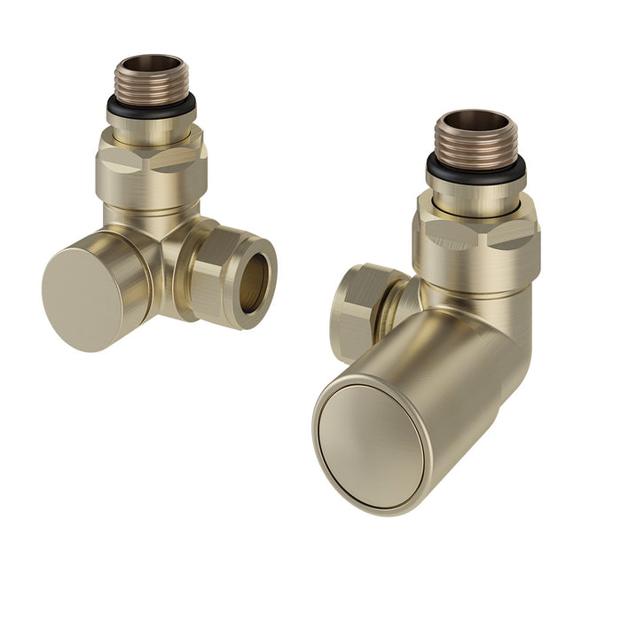 Eastbrook Brushed Brass Corner Radiator Valves (PAIR) - 41.0611