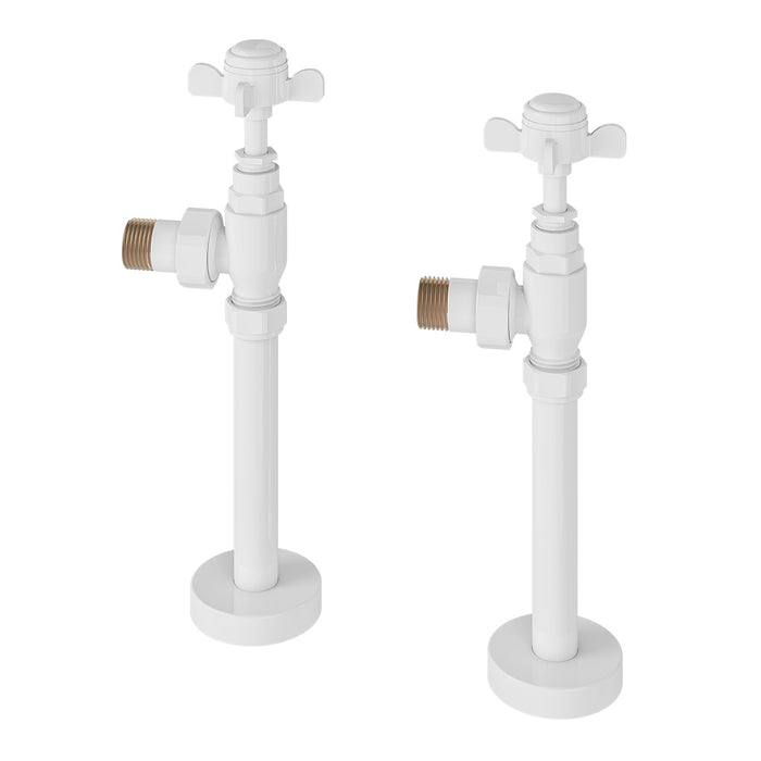 Eastbrook Gloss White Traditional Radiator Valves & Tails (PAIR) - 41.0729