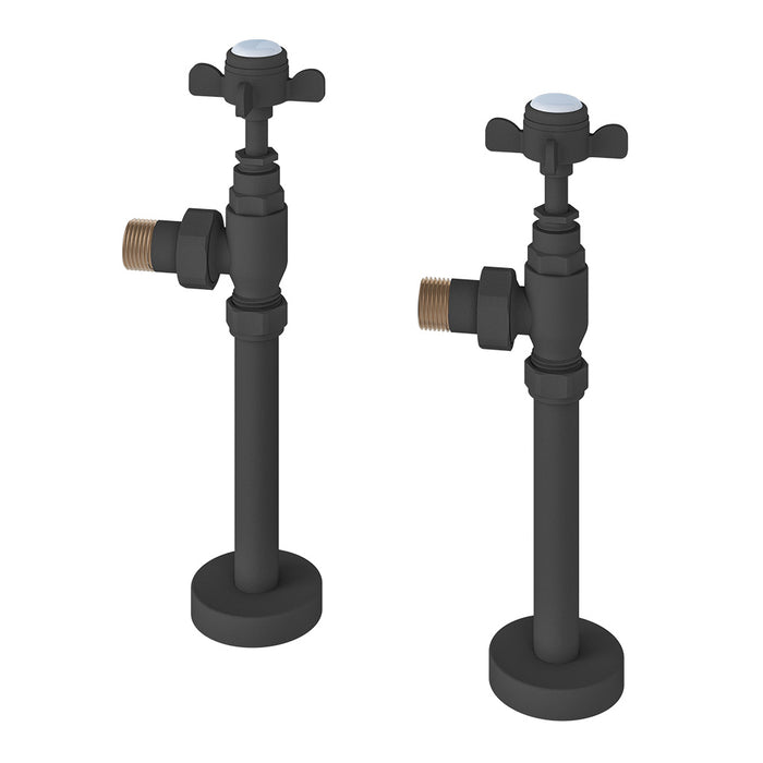 Eastbrook Matt Anthracite Traditional Radiator Valves & Tails (PAIR) - 41.0730