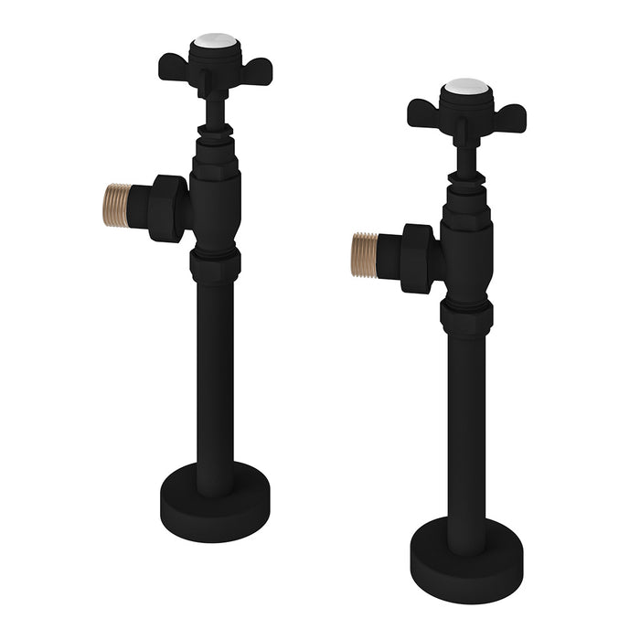 Eastbrook Matt Black Traditional Radiator Valves & Tails (PAIR) - 41.0731