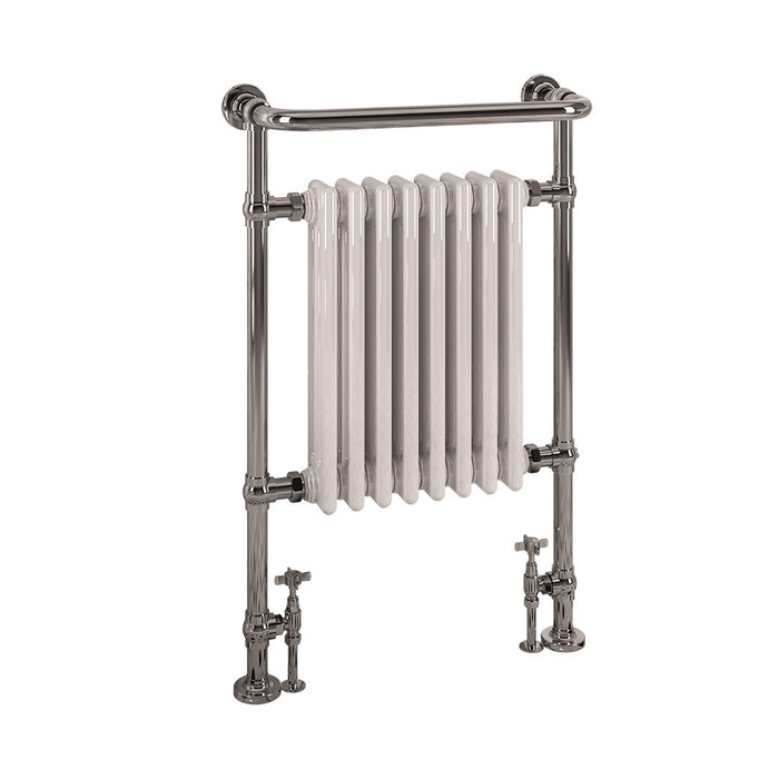 Eastbrook Isbourne 940x600mm Traditional Heated Towel Rail Chrome & White - 41.1000