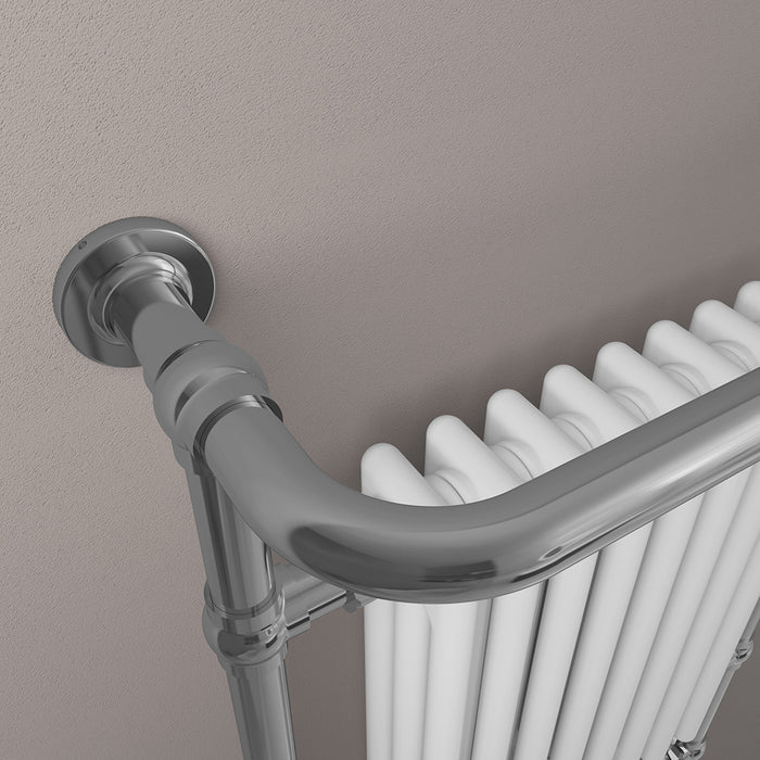 Eastbrook Isbourne 940x600mm Traditional Heated Towel Rail Chrome & White - 41.1000