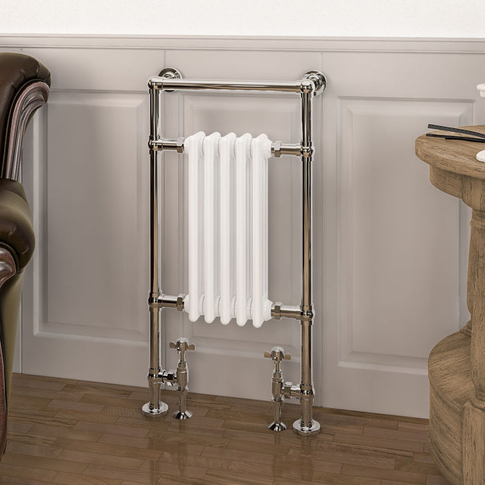 Eastbrook Avon Chrome & White Traditional Heated Towel Rail