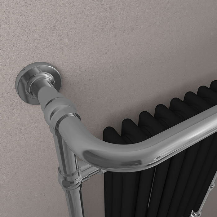 Eastbrook Isbourne 940x600mm Traditional Heated Towel Rail Chrome & Matt Black - 41.1023