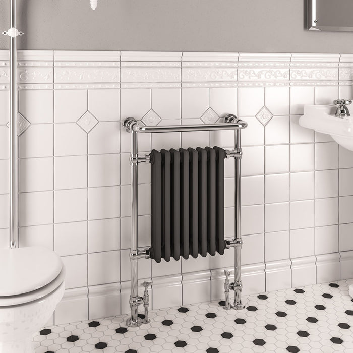 Eastbrook Isbourne 940x600mm Traditional Heated Towel Rail Chrome & Matt Anthracite - 41.1024