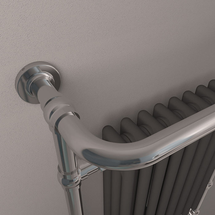 Eastbrook Isbourne 940x600mm Traditional Heated Towel Rail Chrome & Matt Anthracite - 41.1024