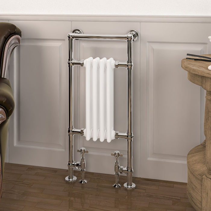 Eastbrook Avon Chrome & White Traditional Heated Towel Rail