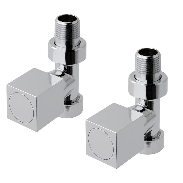 Eastbrook Chrome Square Straight Radiator Valves (PAIR) - 41.3002