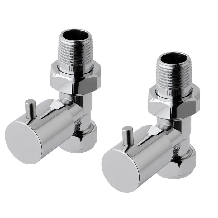 Eastbrook Chrome Minimalist Straight Radiator Valves (PAIR) - 41.3005