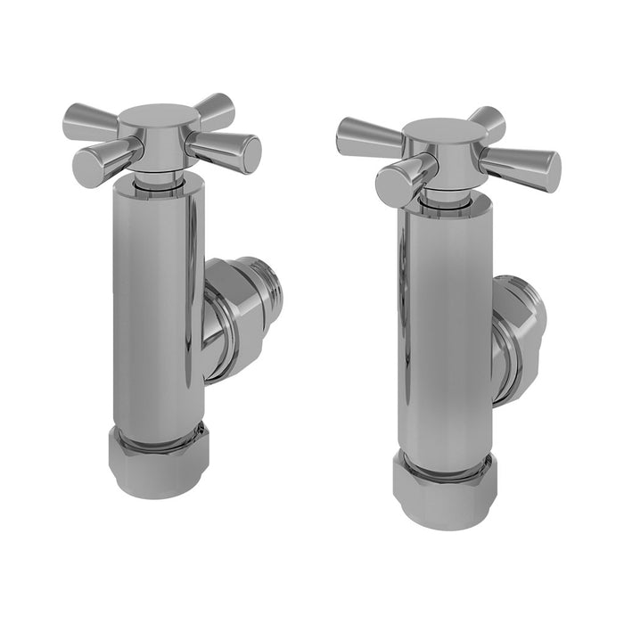 Eastbrook Chrome Crosshead Angled Radiator Valves (PAIR) - 54.0025