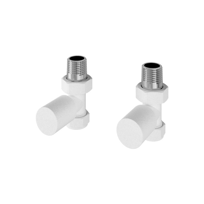 Eastbrook Matt White Straight Radiator Valves (PAIR) - 54.0039