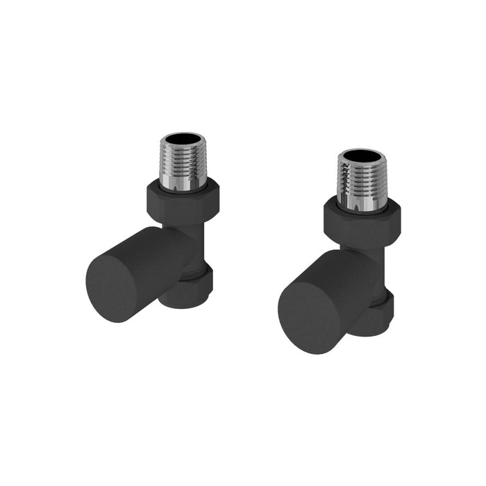 Eastbrook Matt Anthracite Straight Radiator Valves (PAIR) - 54.0040