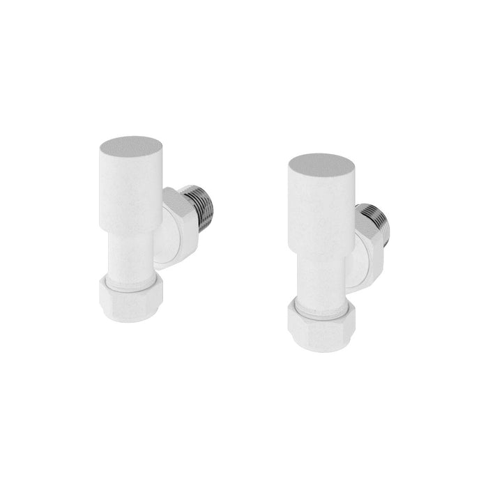 Eastbrook Matt White Angled Radiator Valves (PAIR) - 54.0044