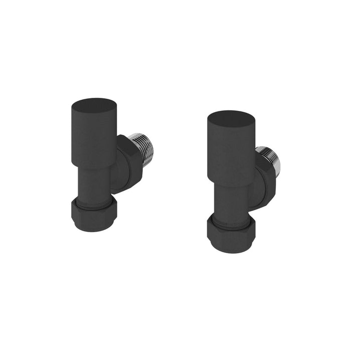 Eastbrook Matt Anthracite Angled Radiator Valves (PAIR) - 54.0045