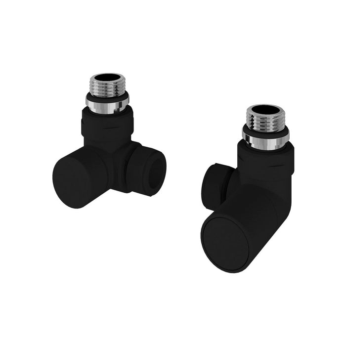 Eastbrook Matt Black Corner Radiator Valves (PAIR) - 54.0051