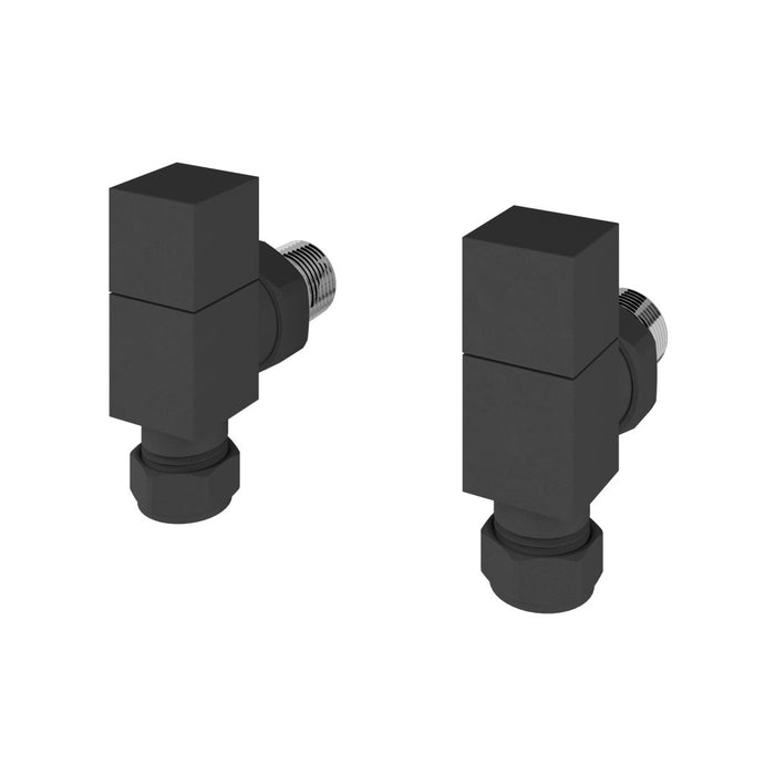 Eastbrook Matt Anthracite Angled Square Radiator Valves (PAIR) - 54.0059