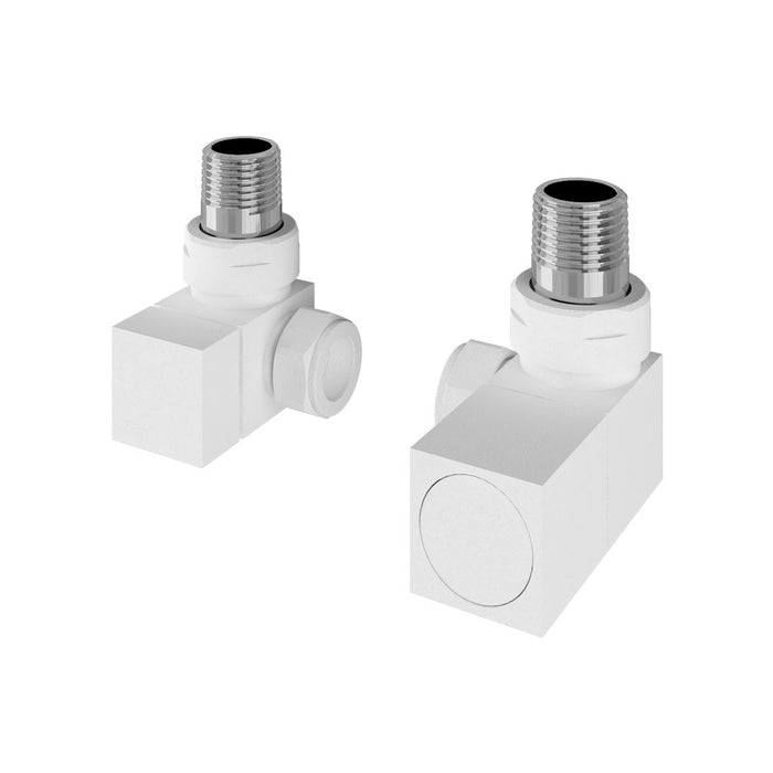 Eastbrook Matt White Square Corner Radiator Valves (PAIR) - 54.0062