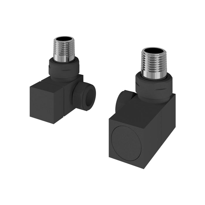 Eastbrook Matt Anthracite Corner Square Radiator Valves (PAIR) - 54.0063