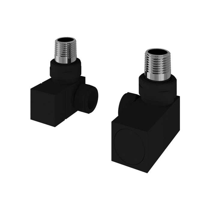 Eastbrook Matt Black Square Corner Radiator Valves (PAIR) - 54.0064