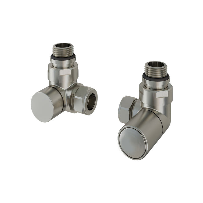 Eastbrook Brushed Nickel Corner Radiator Valves (PAIR) - 54.0070