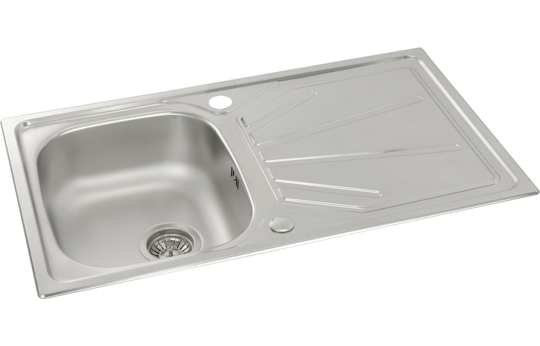 Abode AW5054 Trydent 860x500mm 1 Bowl Inset Sink - Stainless Steel