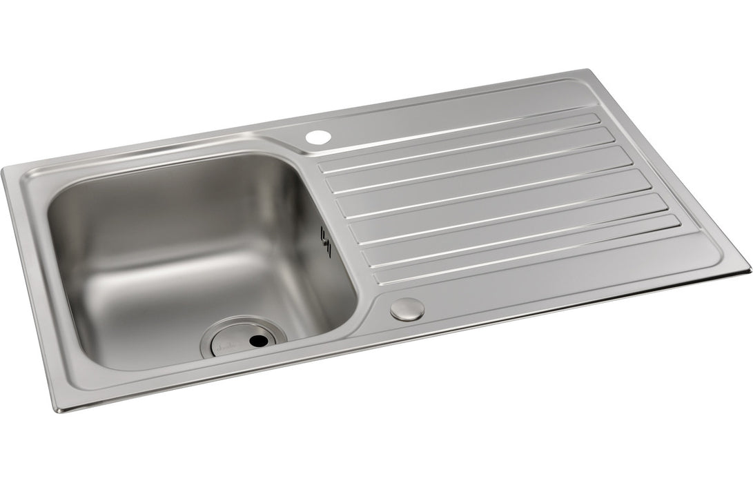 Abode AW5056 Connekt 860x500mm 1 Bowl Inset Sink - Stainless Steel