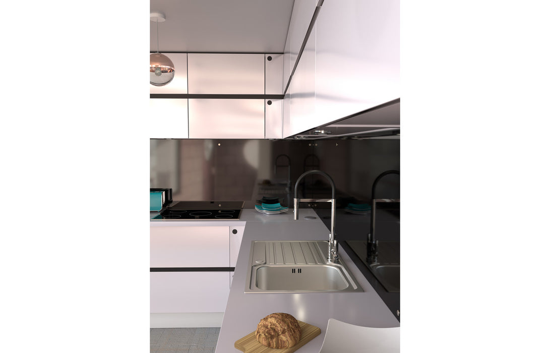 Abode AW5056 Connekt 860x500mm 1 Bowl Inset Sink - Stainless Steel