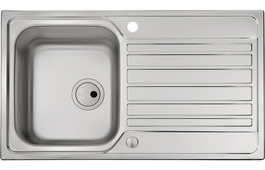 Abode AW5056 Connekt 860x500mm 1 Bowl Inset Sink - Stainless Steel