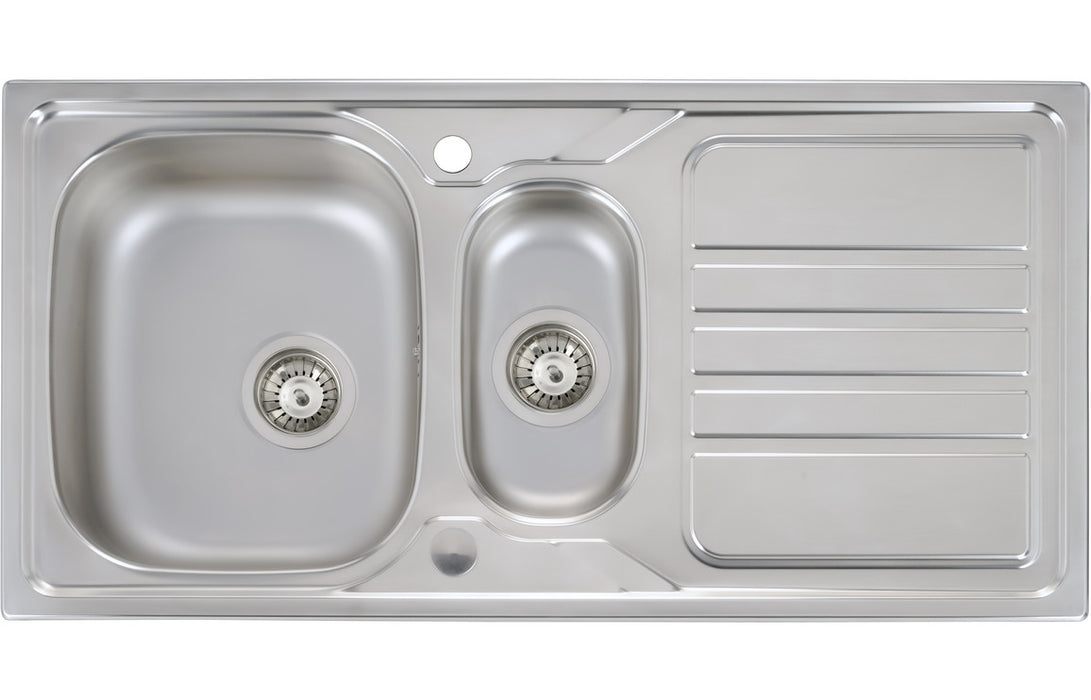 Abode AW5061 Mikro 1000x500mm 1.5 Bowl Inset Sink - Stainless Steel