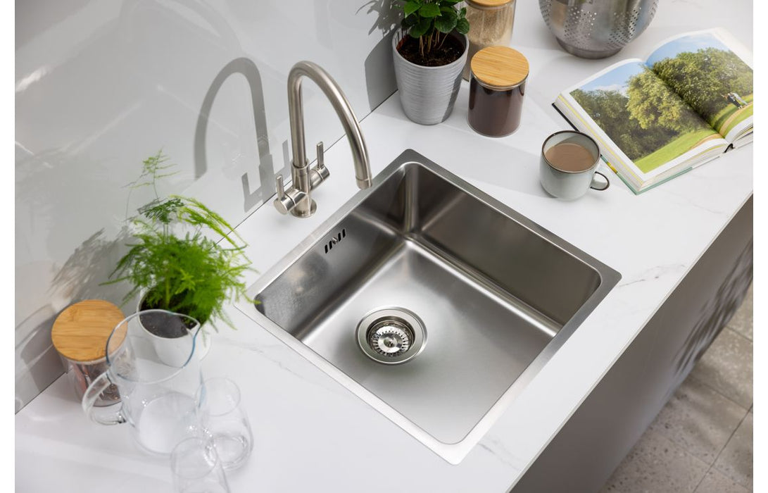 Abode AW5150 Matrix 440x440mm 1 Bowl Inset Sink - Stainless Steel