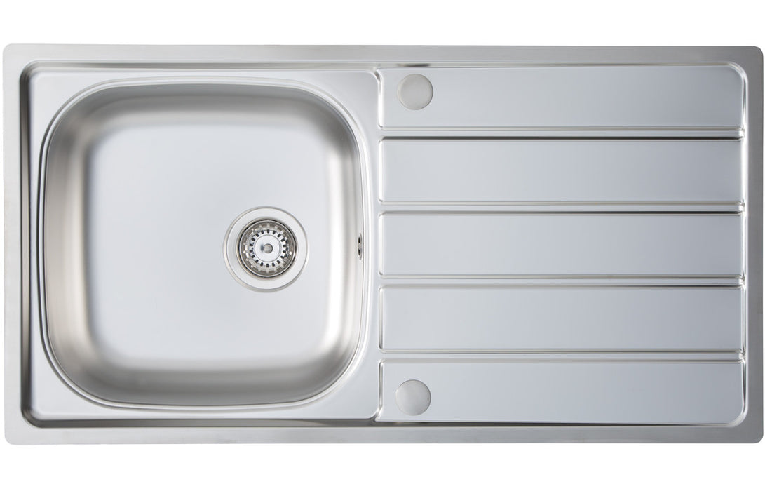 Prima CPR024 965x500mm 1 Bowl Inset Sink - Stainless Steel