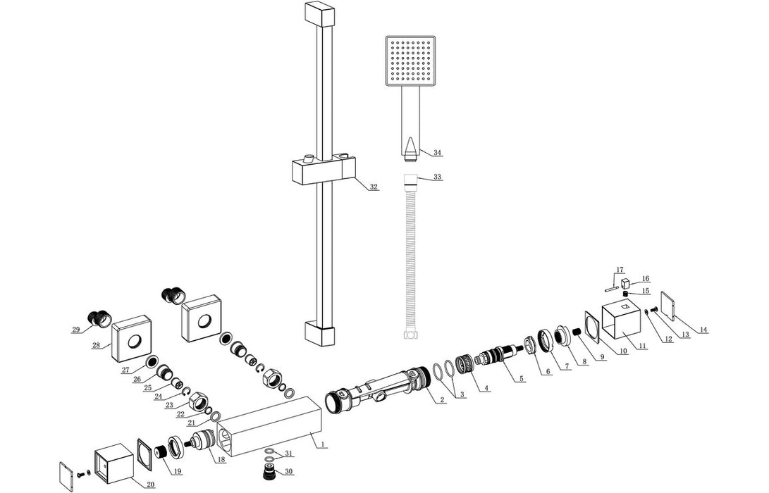 Argo Cool Touch Thermostatic Bar Shower Mixer Chrome - DICM0572