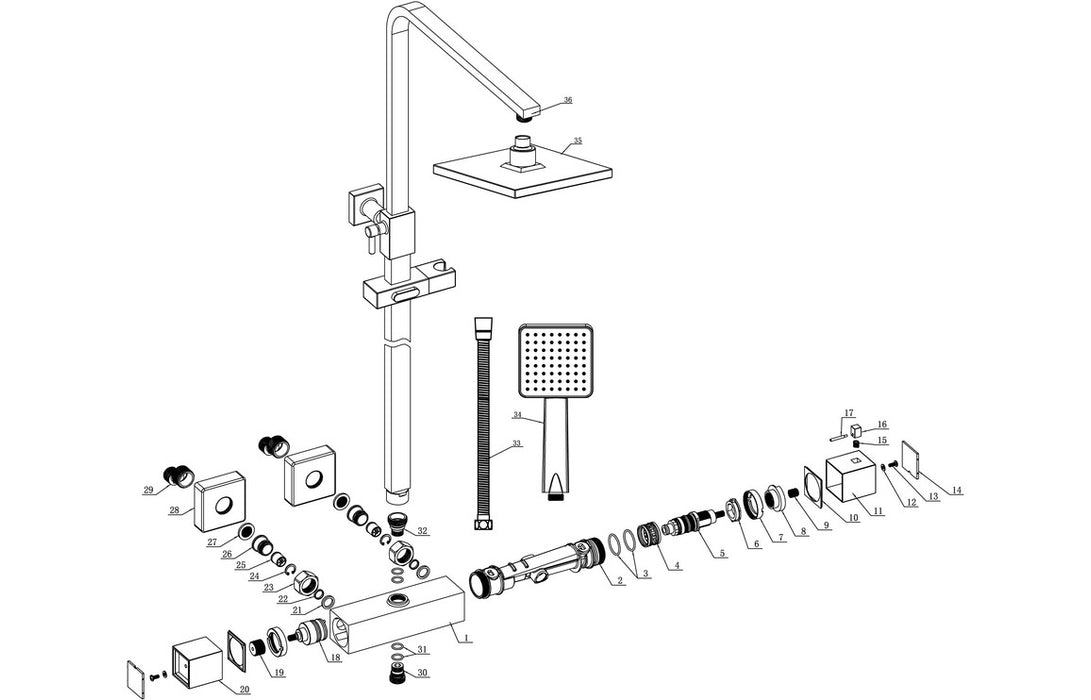 Argo Cool Touch Thermostatic Mixer Shower With Riser And Overhead Kit Chrome - DICM0580