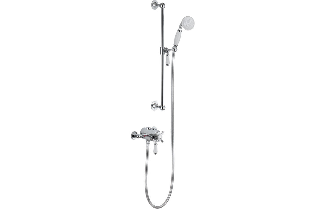 Berwick Traditional Single Outlet Shower Valve And Riser Kit Chrome - DICM0588