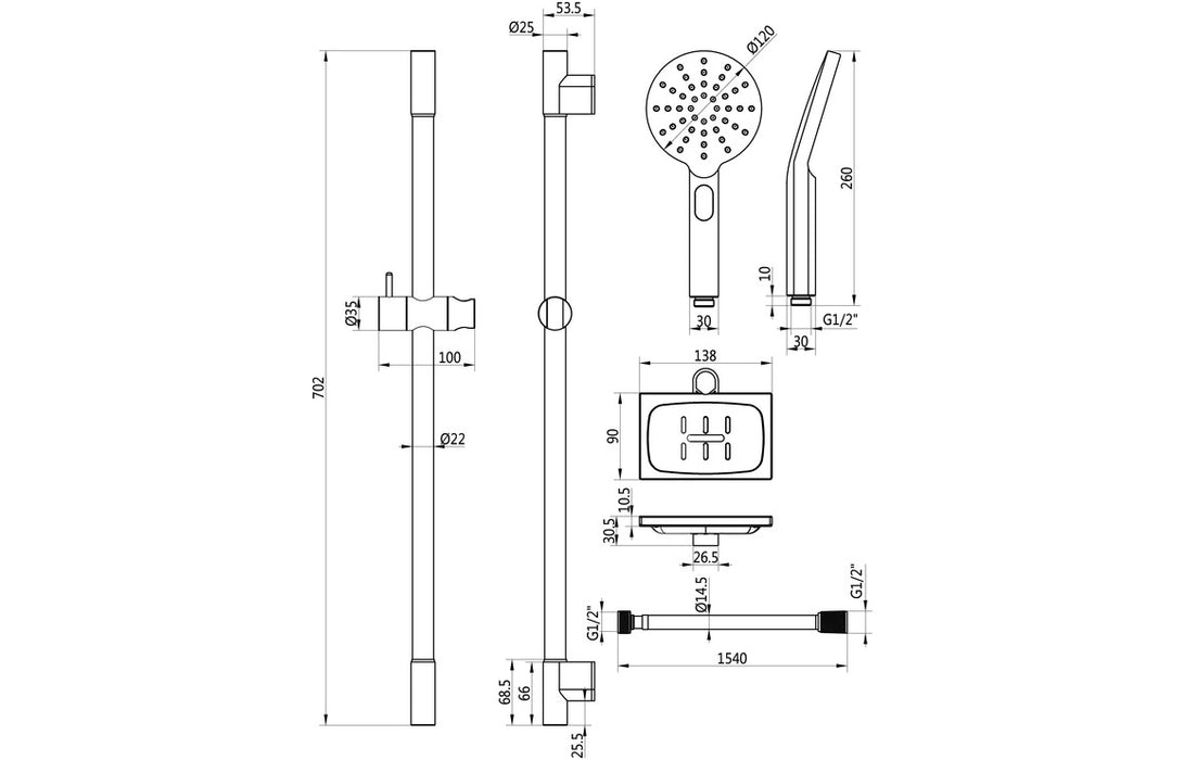 Astro Single Outlet Twin Shower Valve With Risker Kit Chrome - DICMP0094