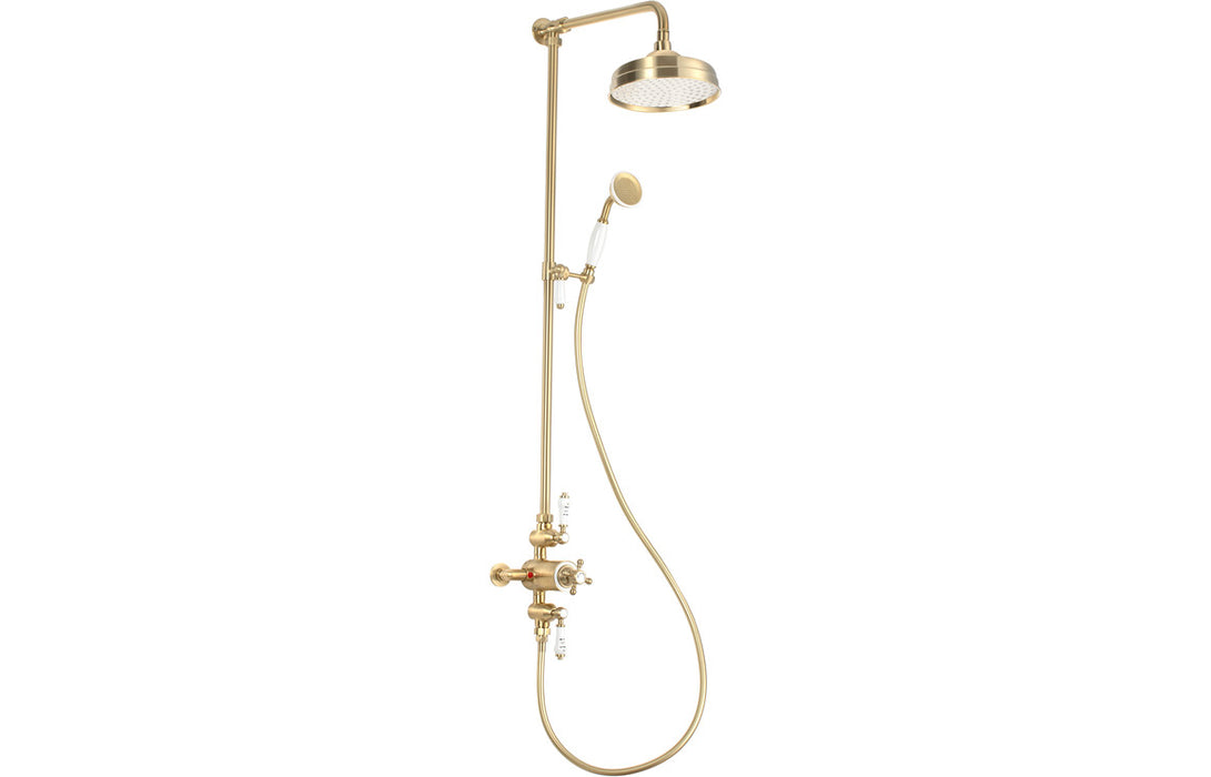 Berwick Traditional Thermostatic Shower Brushed Brass - DICM0708