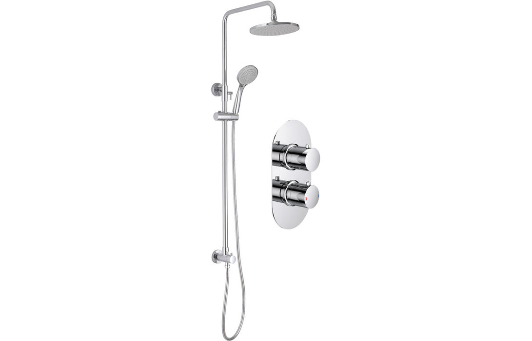 Astro Two Outlet Twin Shower Pack With Riser And Overhead Kit Chrome - DICMP0096