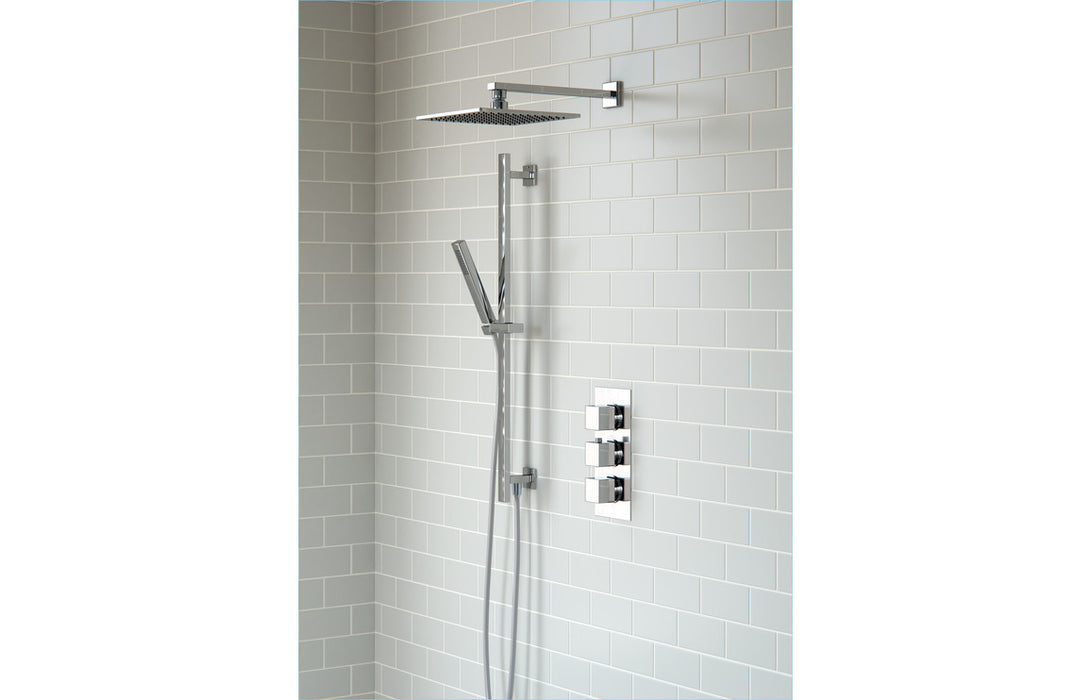 Comet Two Outlet Triple Shower Valve With Riser And Overhead Kit Chrome - DICMP0110