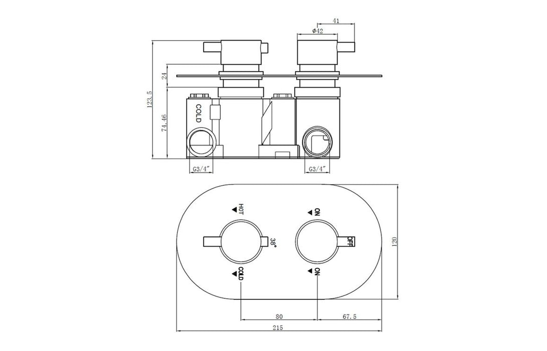 Round Concealed Valve Head And Arm Shower Pack Brushed Brass - DICMP0116