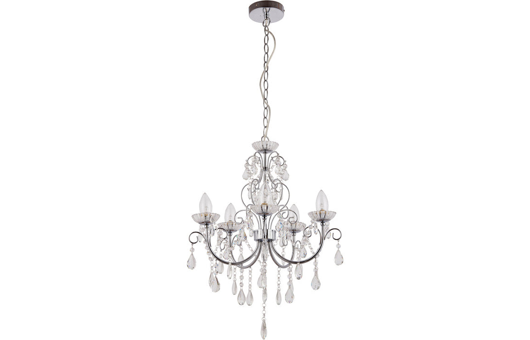 Sparkle 5 Arm Chrome Chandelier Ceiling Light - DIFL0094