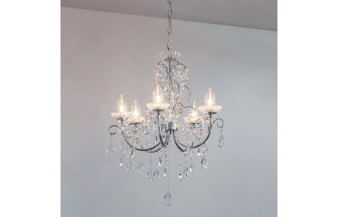 Sparkle 5 Arm Chrome Chandelier Ceiling Light - DIFL0094