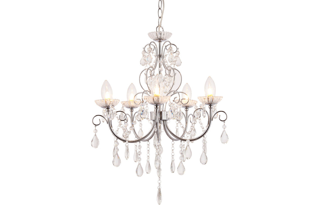 Sparkle 5 Arm Chrome Chandelier Ceiling Light - DIFL0094