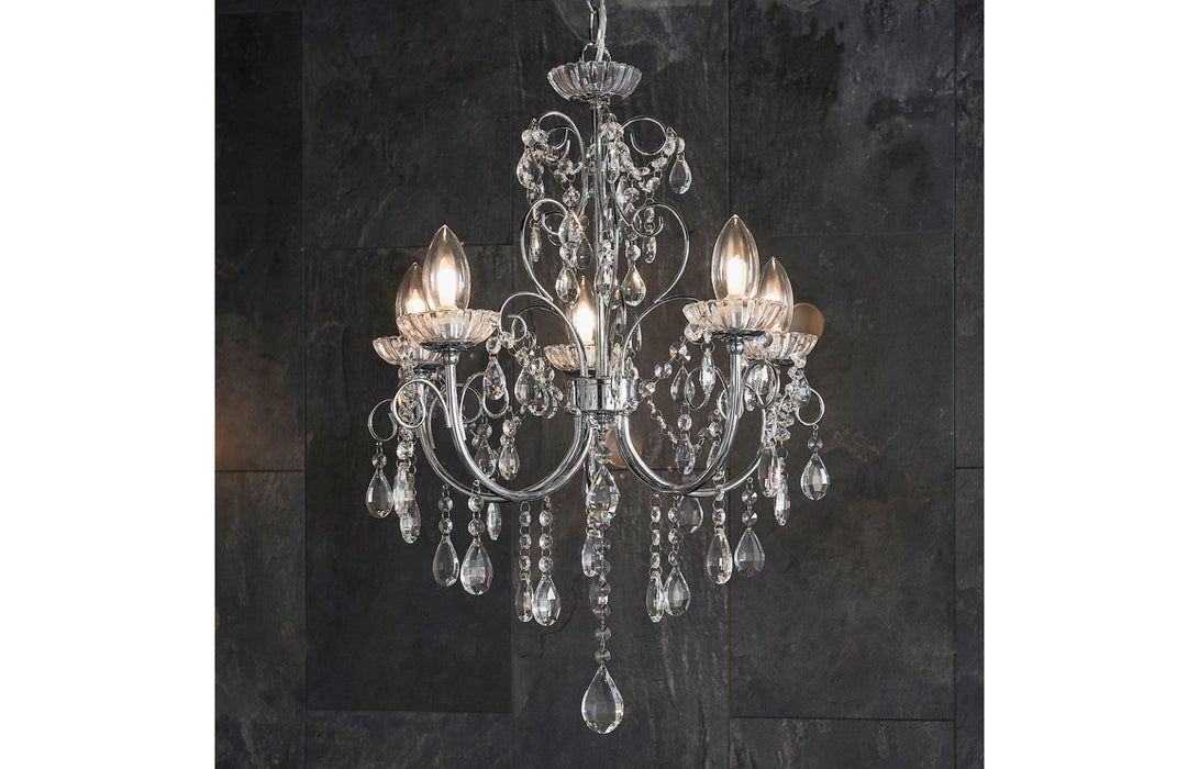 Sparkle 5 Arm Chrome Chandelier Ceiling Light - DIFL0094