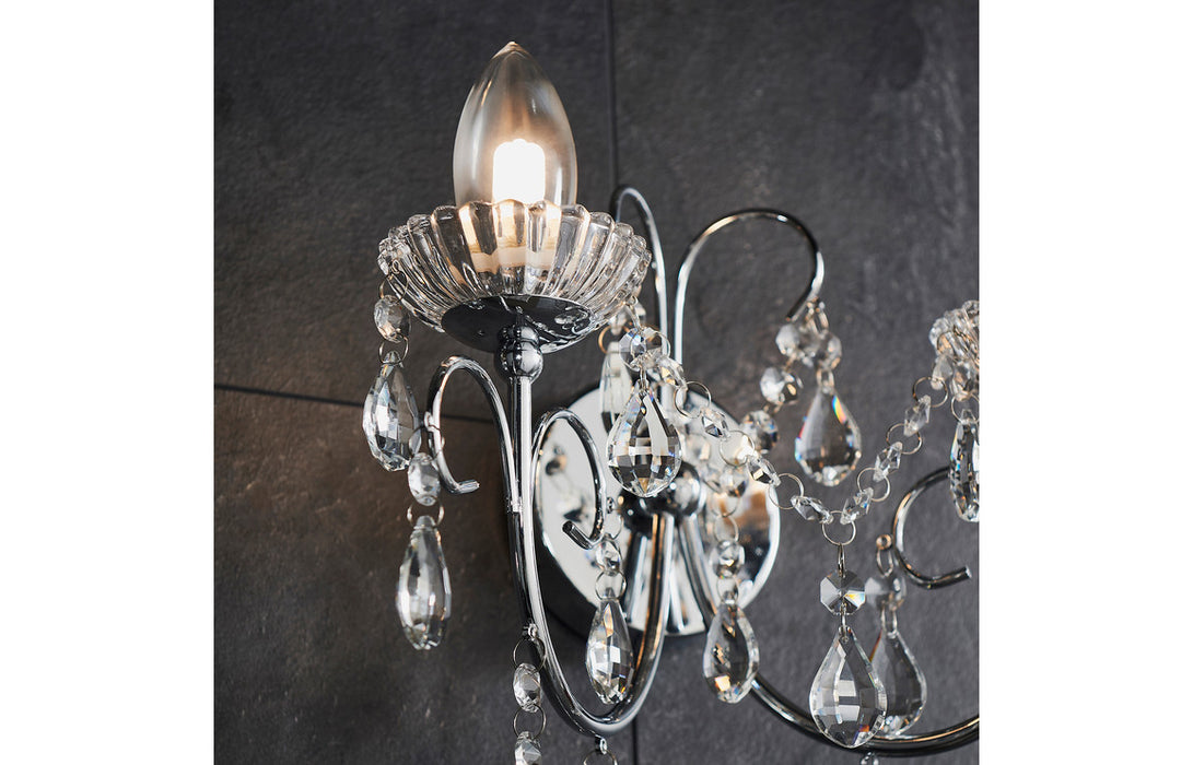 Sparkle 2 Arm Chrome Chandelier Wall Light - DIFL0096